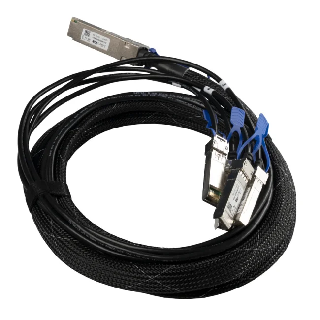 Mikrotik XQ+BC0003-XS+ InfiniBand/fibre optic cable 3 m QSFP28 4x SFP28 Negro, Cromo