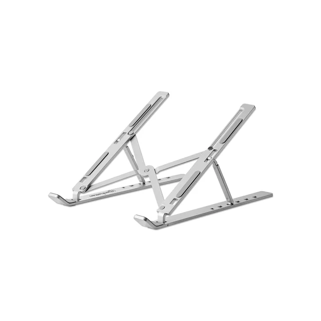 Manhattan Soporte ergonómico, plegable en seis posiciones, para laptops y otros dispositivos de hasta 15.6" y 5 kg, ligero, aluminio de alta calidad con revestimiento UV, ventilado, plata image 2