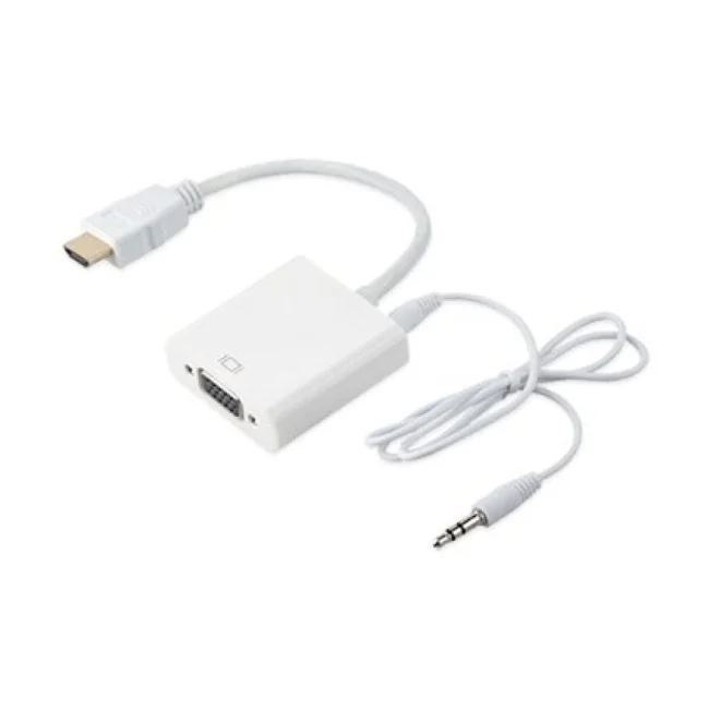 BRobotix 110964B cambiadores de género de cables HDMI + VGA Audio Blanco image 2