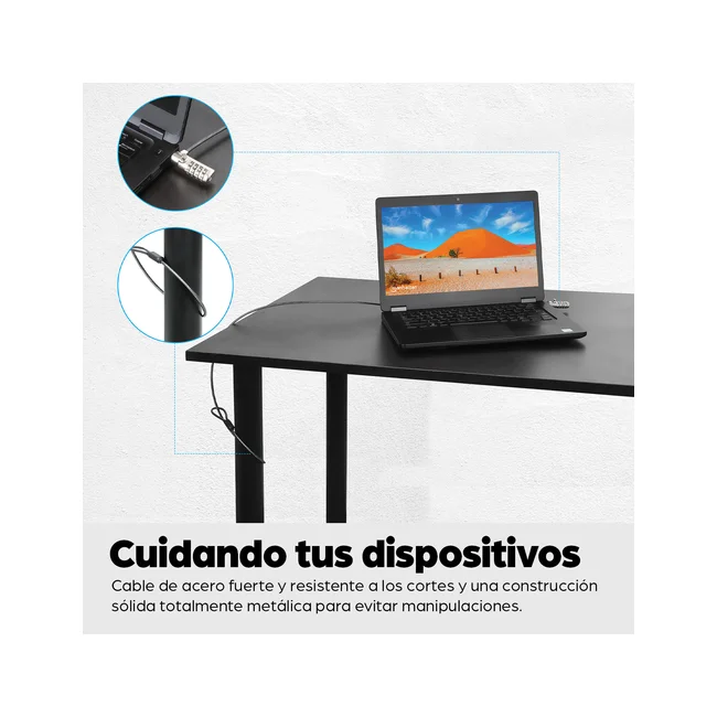Manhattan Candado Laptop Nano combinación 1.8mts gris image 10