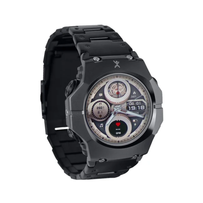 Perfect Choice PC-270188 reloj inteligente y deportivo 5.11 cm (2.01") AMOLED 45 mm Híbrido 240 x 296 Pixeles Pantalla táctil Negro image 3
