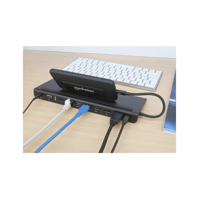 Manhattan Docking station de USB-C a 11 puertos, para tres monitores, con MST image 18