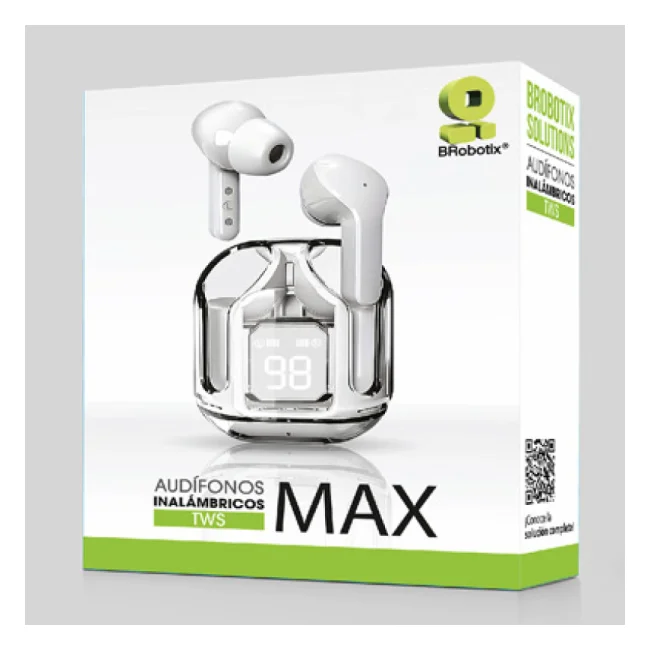 BRobotix 6005859 audífono y auriculare Auriculares True Wireless Stereo (TWS) Intra auditivo Llamadas/Música/Deportes/Diario Bluetooth Transparente, Blanco image 6