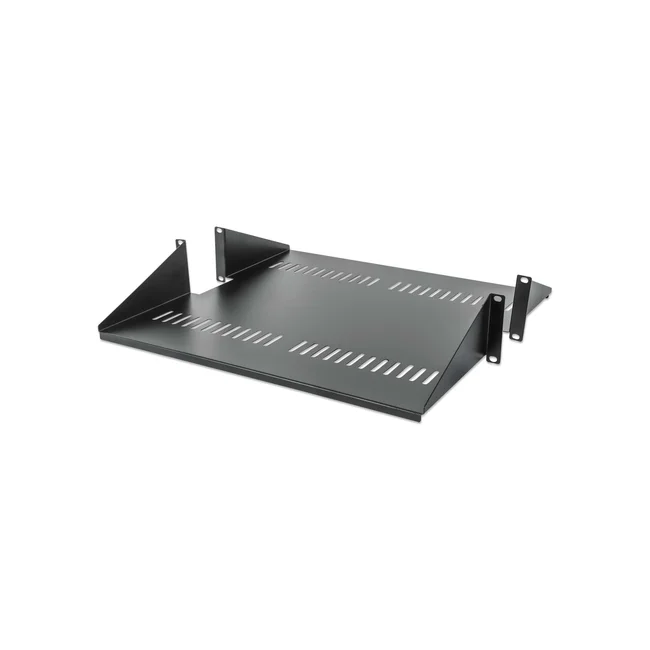 Intellinet Charola de doble cara de 19" para bastidores de marco abierto de 2 postes, 2U, charolade doble cara para rack de 19", 450 mm (17.71 pulg.) de profundidad, ventilado, negro