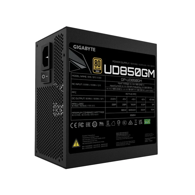 GIGABYTE UD850GM unidad de fuente de alimentación 850 W 20+4 pin ATX ATX Negro image 6