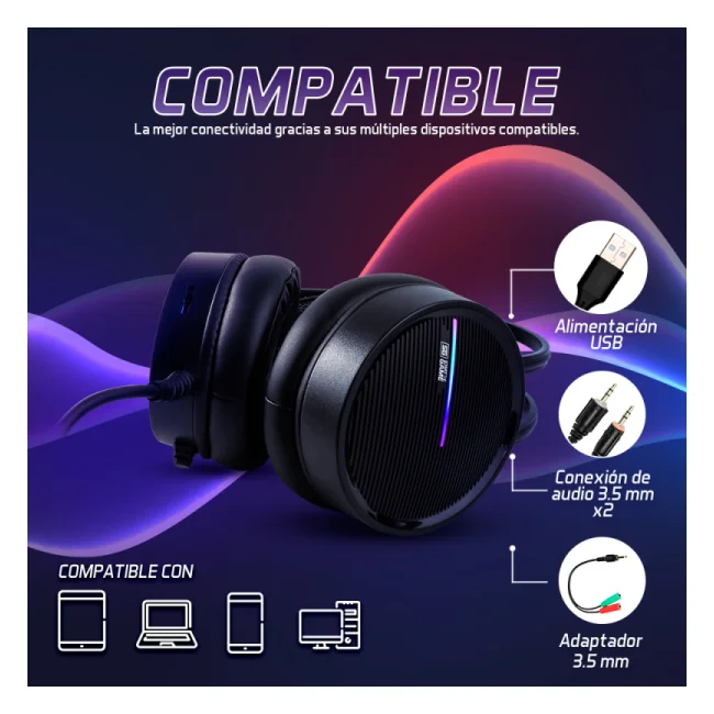 Vorago HS-502 audífono y auriculare Auriculares Alámbrico Banda para cuello Juego Negro image 23