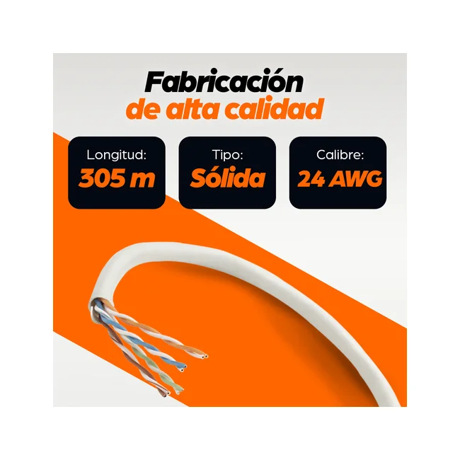 Intellinet BOBINA CABLE UTP DE RED CAT5E CCA ROLLO 305M SOLIDA GRIS, PyME image 7