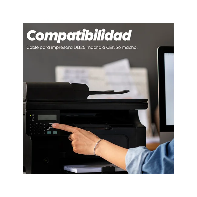 Manhattan Printer Cable, 1.8m cable paralelo Blanco image 7