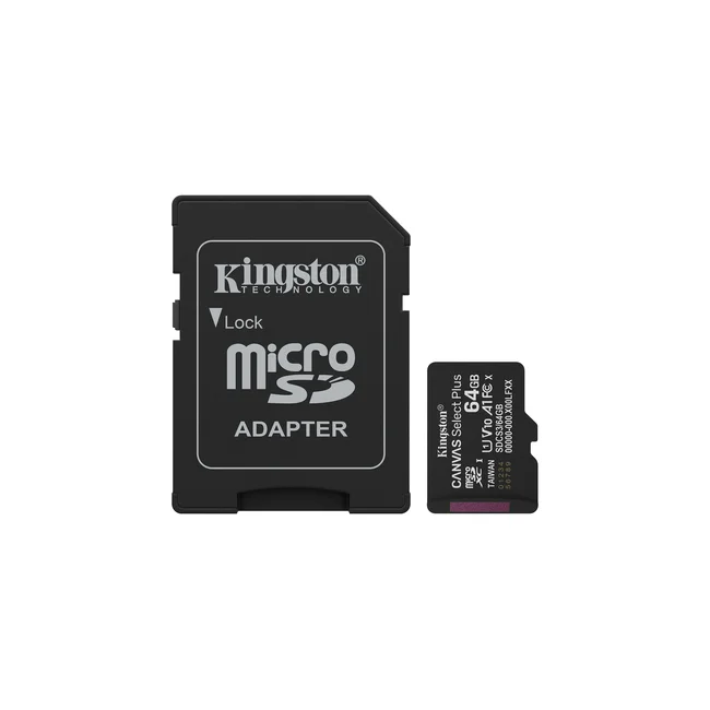 Kingston Technology Canvas Select Plus Gen3 64 GB MicroSDXC UHS-I Clase 10