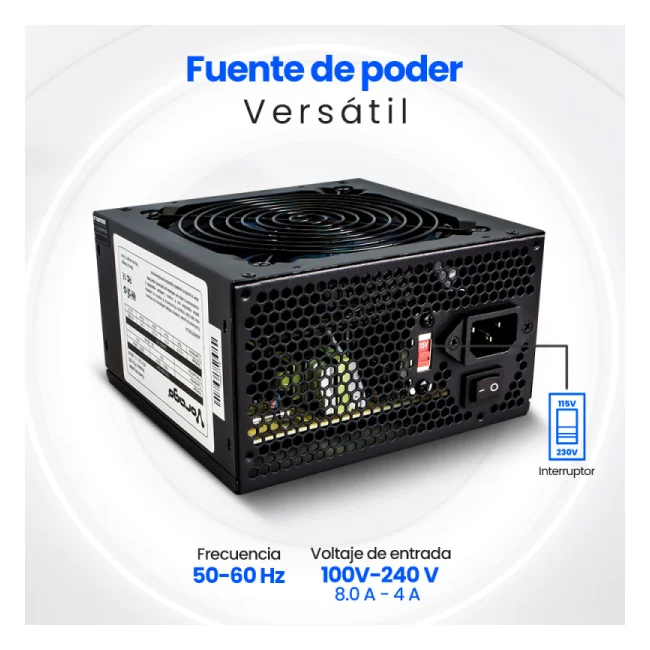 Vorago PSU-200 unidad de fuente de alimentación 600 W 20+4 pin ATX ATX Negro image 23
