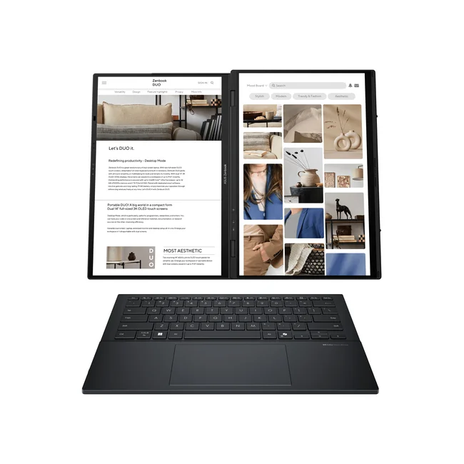ASUS Zenbook Duo UX8406CA-PZ166X Intel Core Ultra 9 285H Híbrido (2-en-1) 35.6 cm (14") Pantalla táctil WQXGA+ 32 GB LPDDR5x-SDRAM 1 TB SSD Wi-Fi 7 (802.11be) Windows 11 Home Español Gris image 9