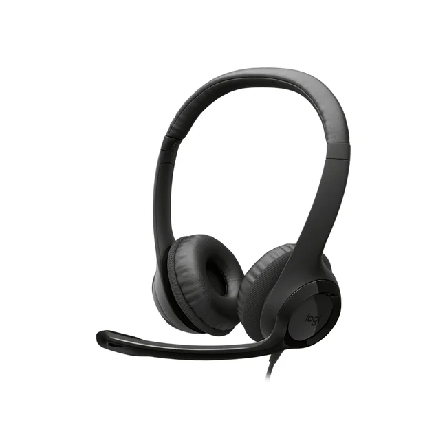 Logitech Audífonos con micrófono USB H390 para computadora, Black, USB-C