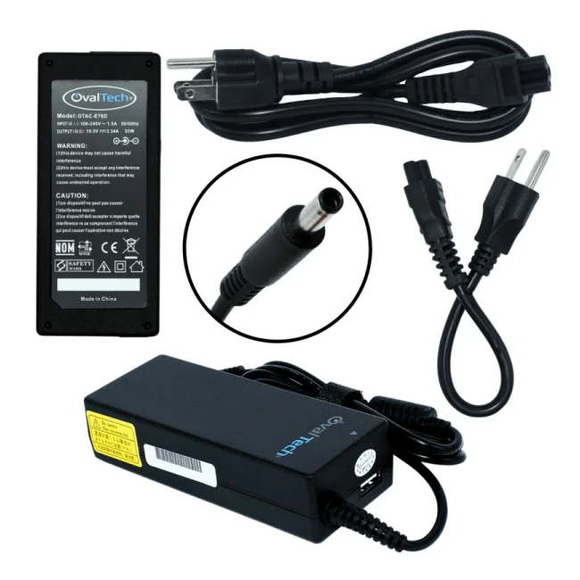 Ovaltech OTAC-E76D adaptador e inversor de corriente Interior 65 W Negro