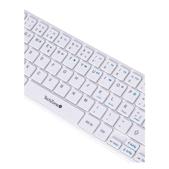 TechZone TZACCBI04 teclado Ratón incluido Hogar RF inalámbrico QWERTY Blanco image 4