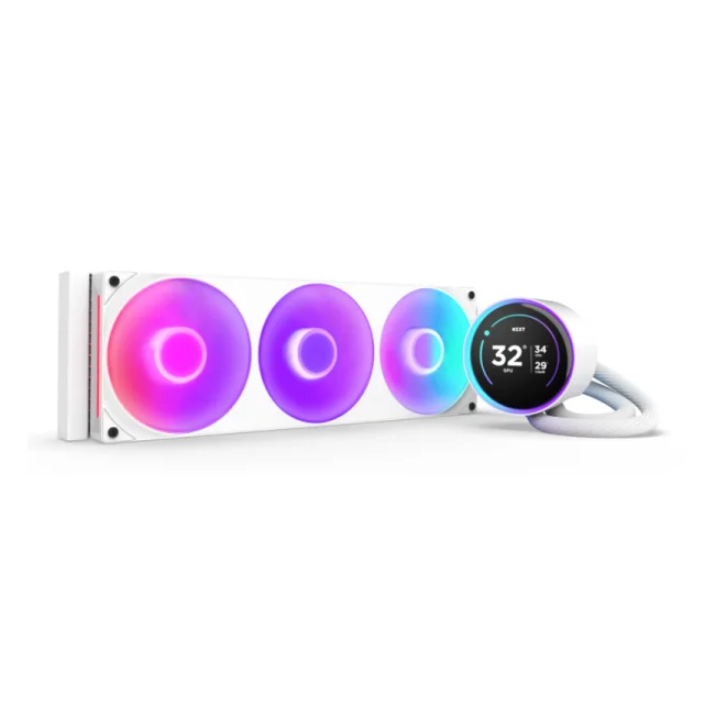 NZXT Kraken Elite 360 RGB Procesador Refrigerador de líquidos todo en uno 12 cm Blanco 1 pieza(s)