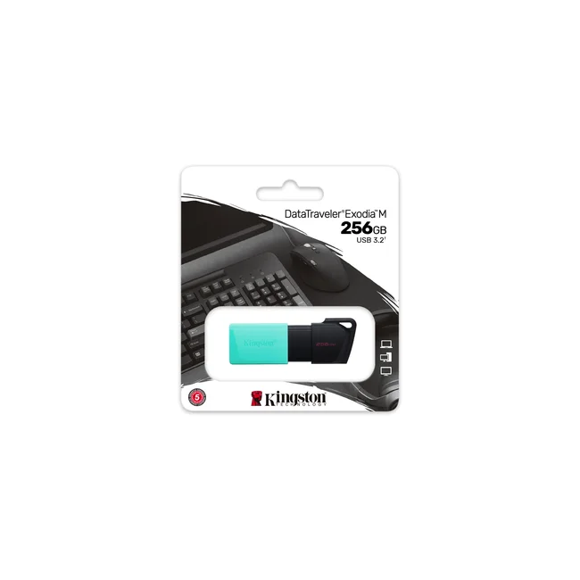 Kingston Technology DataTraveler Exodia M unidad flash USB 256 GB USB tipo A 3.2 Gen 1 (3.1 Gen 1) Negro, Turquesa image 10