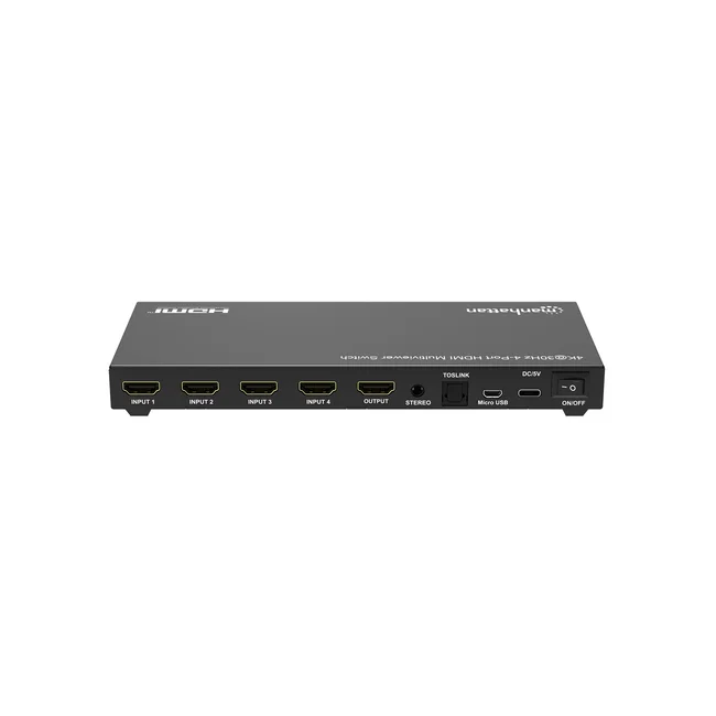 Manhattan Proyecta hasta cuatro fuentes de entrada HDMI en una pantalla de salida HDMI (4x1), múltiples opciones de visualización, incluidas imagen en imagen y pantalla doble/cuádruple, botón o control remoto, audio de 3,5 mm y Toslink, negro image 10