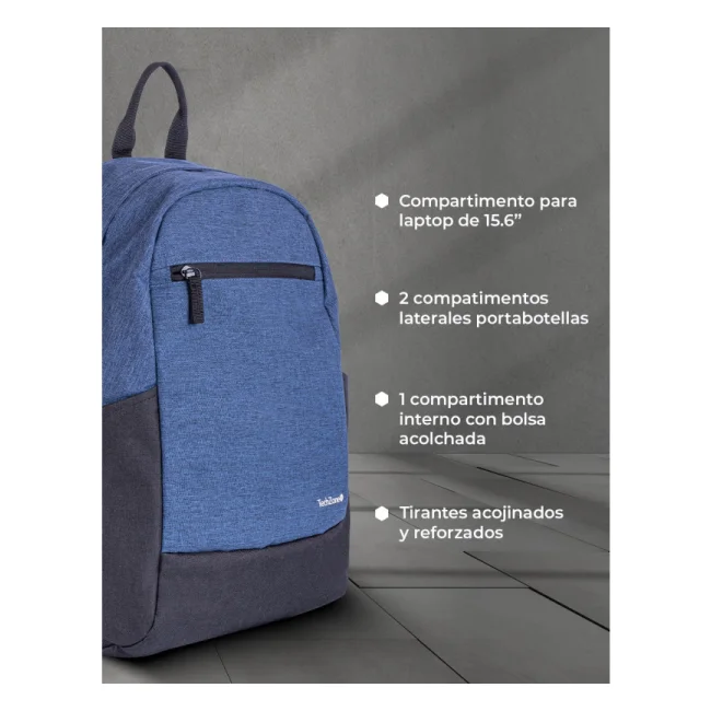 TechZone TZLBP16 mochila City backpack Azul Poliéster image 8