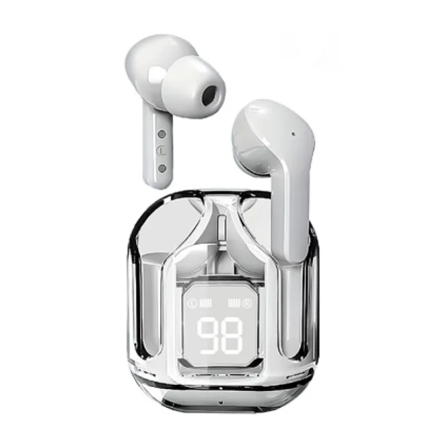 BRobotix 6005859 audífono y auriculare Auriculares True Wireless Stereo (TWS) Intra auditivo Llamadas/Música/Deportes/Diario Bluetooth Transparente, Blanco image 2