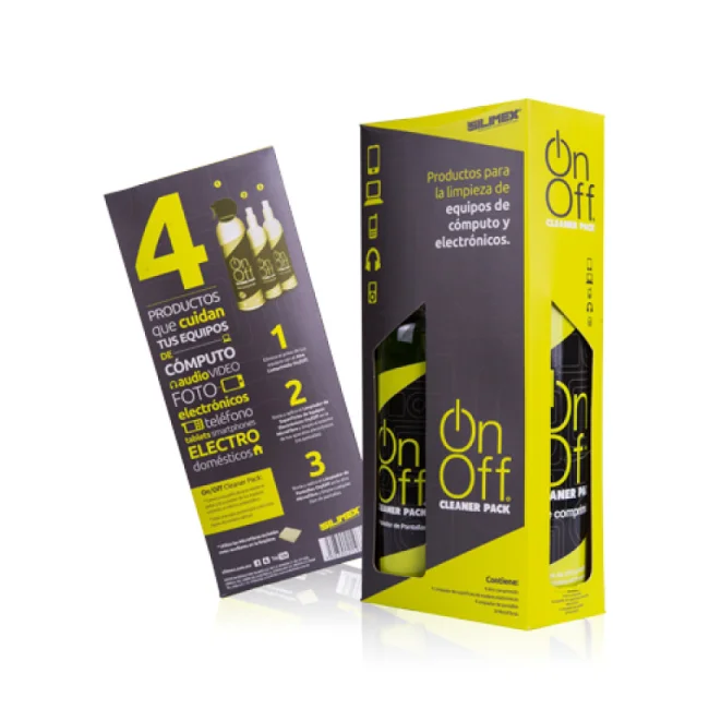 Silimex On Off Cleaner Pack Pantallas / Plásticos Líquido y paños secos/húmedos para limpieza de equipos 660 ml