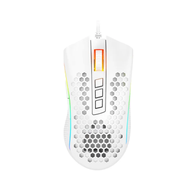 REDRAGON M988-RGB STORM ELITE WHITE, Mouse Optico HoneyComb Blanco image 3
