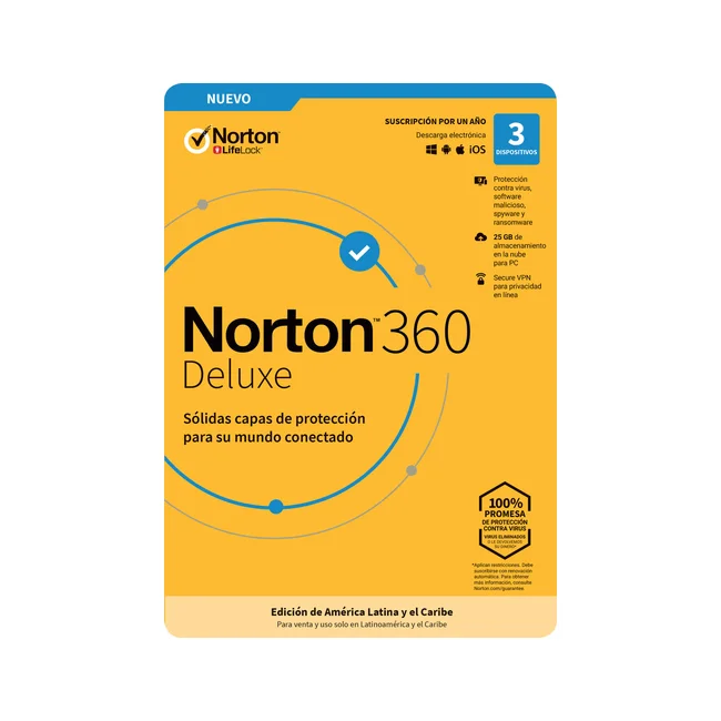 Norton 360 Deluxe Seguridad antivirus Completo Español 1 licencia(s) 1 Año(s)