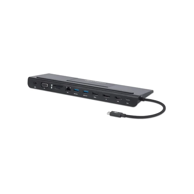 Manhattan Docking station de USB-C a 11 puertos, para tres monitores, con MST image 3