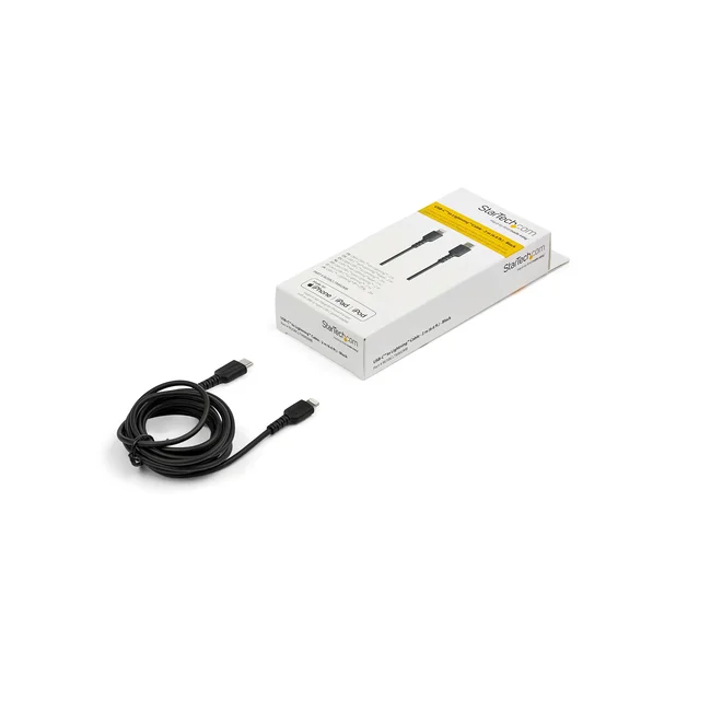 StarTech.com Cable Resistente USB-C a Lightning de 2 m Negro - Cable de Sincronización y Carga USB Tipo C a Lightning con Fibra de Aramida Resistente - Certificado MFi de Apple - para iPad/iPhone 12 image 8