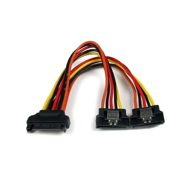 StarTech.com Cable 0.15m Adaptador Splitter Divisor de Alimentación SATA Latching con Cierre Pestillo - 2x Hembra