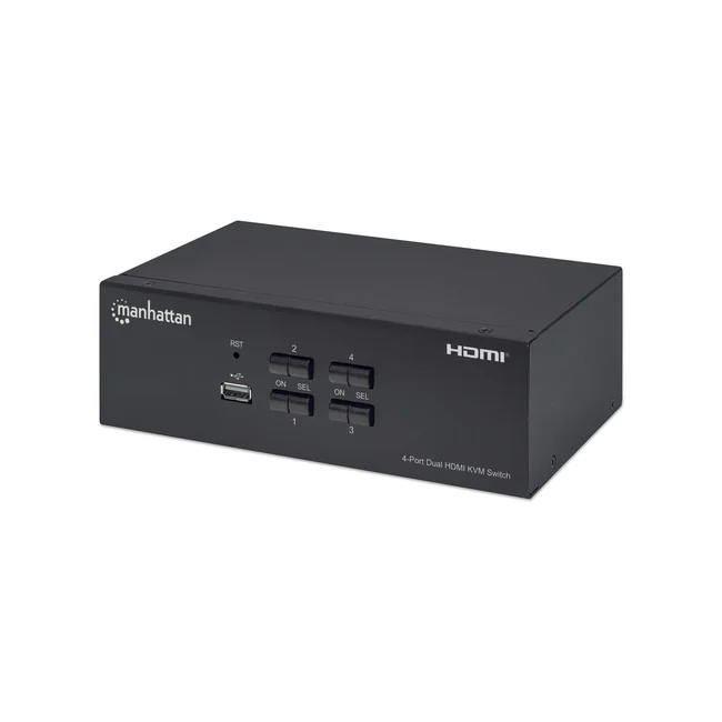 Manhattan Switch KVM HDMI de 4 puertos para dos monitores