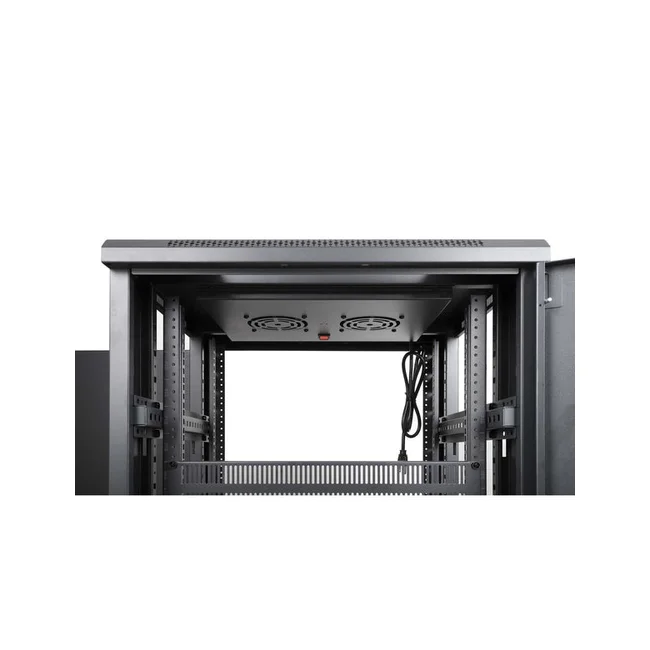 Intellinet Gabinete 19" Pro Line con extractores de aire, 27U, Frente de 600 mm, unidad de ventilación con dos extractores de aire instalados en el techo, profundidad de 600 mm, Ensamblado, negro RAL 9004. Profundidad de instalación útil: ajustable de 150 a 500 mm (5.91 a 19.69 pulg.) image 16