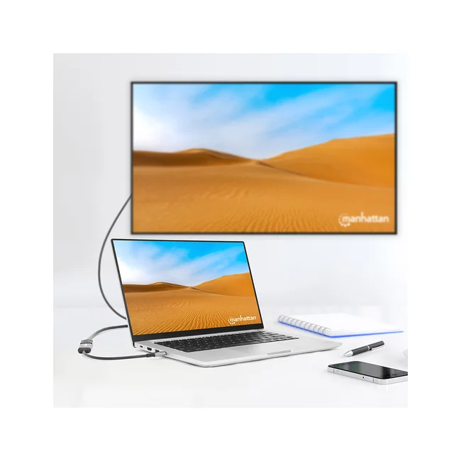 Manhattan 153706 adaptador de cable de vídeo 0.15 m USB Tipo C HDMI Tipo A (Estándar) Negro, Plata image 9