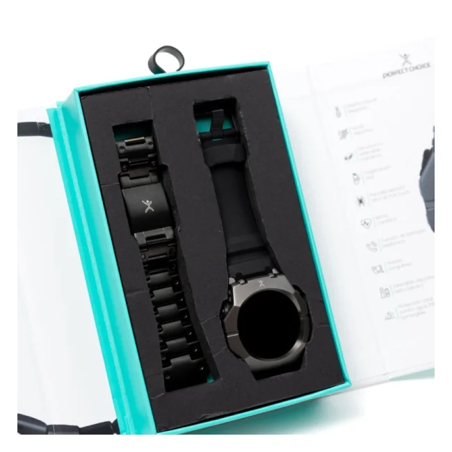 Perfect Choice PC-270188 reloj inteligente y deportivo 5.11 cm (2.01") AMOLED 45 mm Híbrido 240 x 296 Pixeles Pantalla táctil Negro image 8