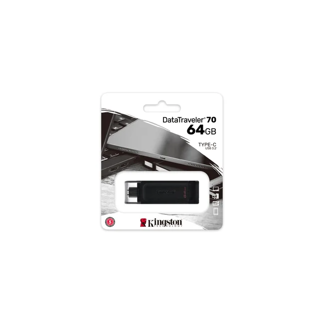 Kingston Technology DataTraveler 70 unidad flash USB 64 GB USB Tipo C 3.2 Gen 1 (3.1 Gen 1) Negro image 9
