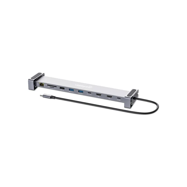 Manhattan 190398 base para laptop o replicador de puertos Alámbrico USB 3.2 Gen 1 (3.1 Gen 1) Type-C Gris image 3