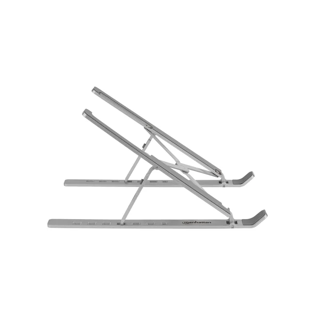 Manhattan Soporte ergonómico, plegable en siete posiciones, para laptops y otros dispositivos de hasta 15.6" y 5 kg (11 lbs.), ligero, aluminio de alta calidad, ventilado, color plateado image 9