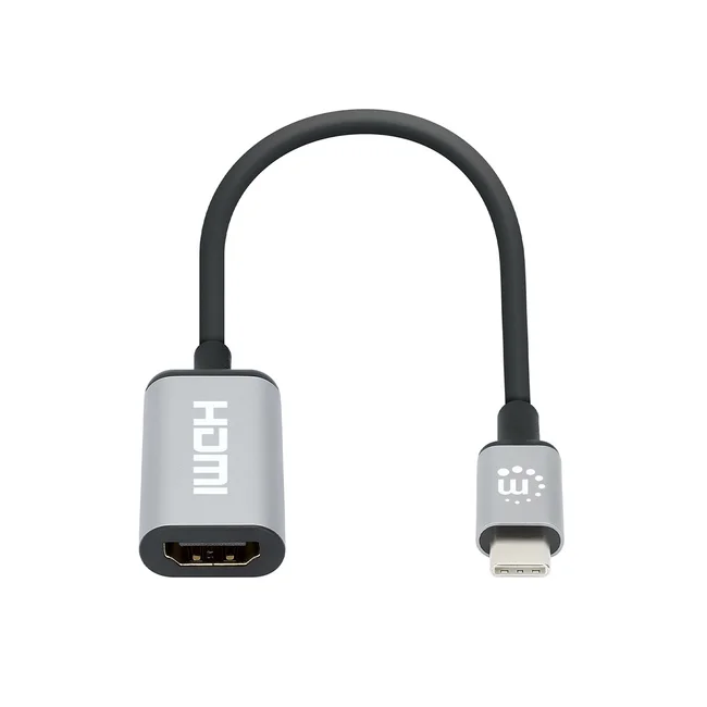 Manhattan 153706 adaptador de cable de vídeo 0.15 m USB Tipo C HDMI Tipo A (Estándar) Negro, Plata image 5