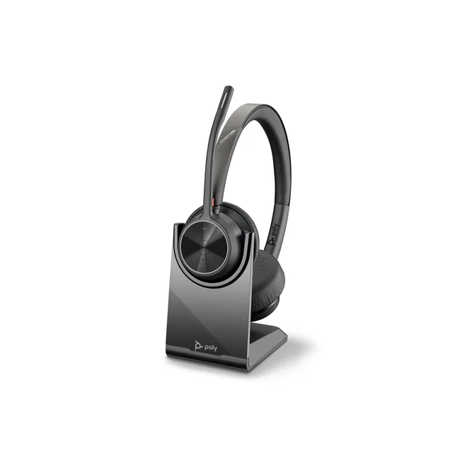 HP Poly Auriculares USB-A estéreo Poly Voyager 4320 UC + adaptador USB-A BT700 + soporte de carga image 3