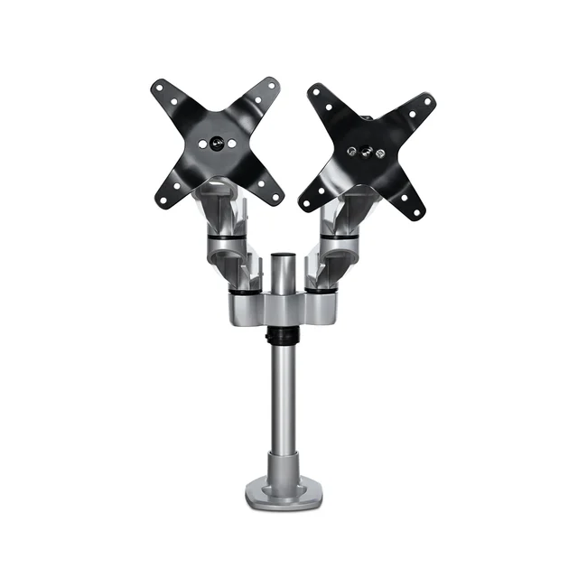 StarTech.com Brazo Articulado Prémium para Dos Monitores de hasta 30" - Soporte VESA de Altura Ajustable - Montaje Mordaza/Ojal en Escritorio - con Rotación, Inclinación y Giro - Plata
