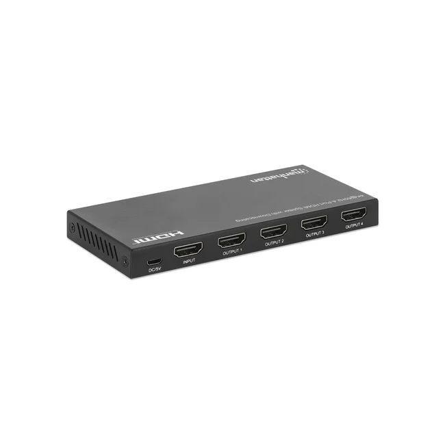 Manhattan Splitter HDMI con 4 puertos 4K y reductor de escala Duplica una señal HDMI en cuatro salidas HDMI (1x4), 4K@60Hz, 18G, interruptor EDID para reducción de escala, negro image 7