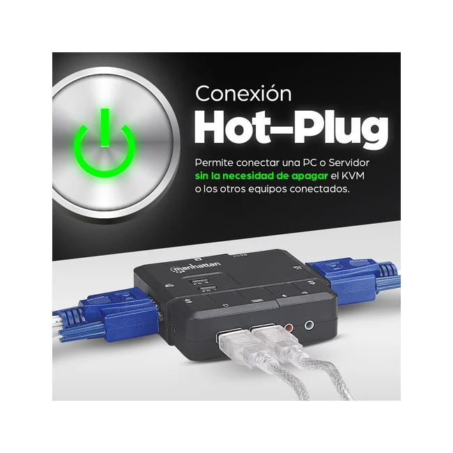 Manhattan Switch KVM Compacto de 2 Puertos image 19