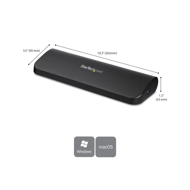 StarTech.com Docking Station USB 3.0 de 2 Monitores para Laptop - HDMI/DVI/VGA - Hub 3x USB-A - GbE - Audio - Replicador de Puertos Universal USB-A - Win/macOS/ChromeOS - TAA image 6