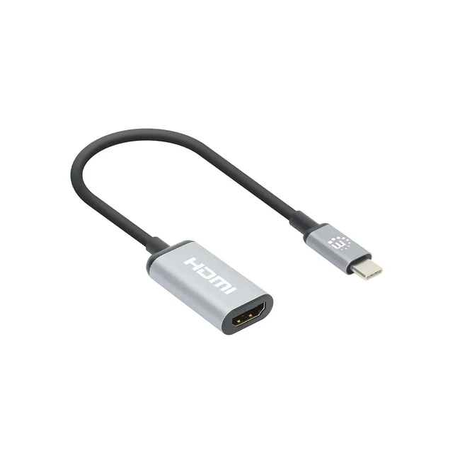 Manhattan 153706 adaptador de cable de vídeo 0.15 m USB Tipo C HDMI Tipo A (Estándar) Negro, Plata image 6