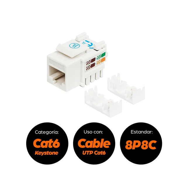 Intellinet JACK RJ45 CAT6 KEYSTONE DE IMPACTO BLANCO image 13