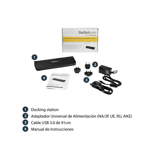 StarTech.com Docking Station USB 3.0 de 2 Monitores para Laptop - HDMI/DVI/VGA - Hub 3x USB-A - GbE - Audio - Replicador de Puertos Universal USB-A - Win/macOS/ChromeOS - TAA image 15