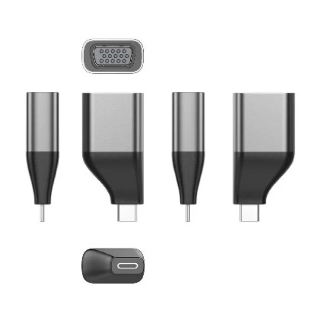 BRobotix 6006108 cambiadores de género de cables USB Type C SVGA Negro, Gris image 5