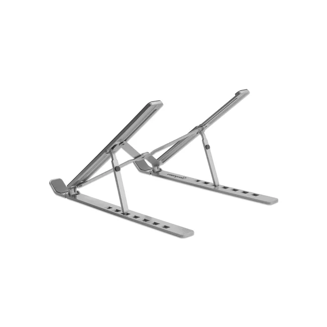 Manhattan Soporte ergonómico, plegable en siete posiciones, para laptops y otros dispositivos de hasta 15.6" y 5 kg (11 lbs.), ligero, aluminio de alta calidad, ventilado, color plateado image 6