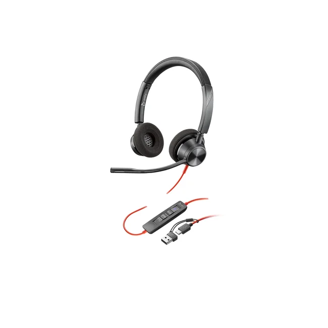 HP Poly Auriculares estéreo USB-C Poly Blackwire 3320 con certificación de Microsoft Teams + adaptador USB-C/A image 9