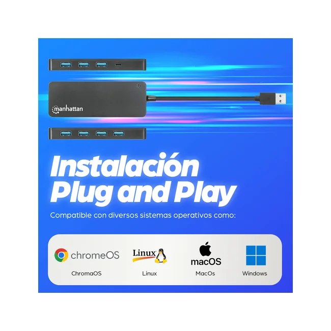 Manhattan Hub USB con 7 puertos USB-A 3.2 image 14