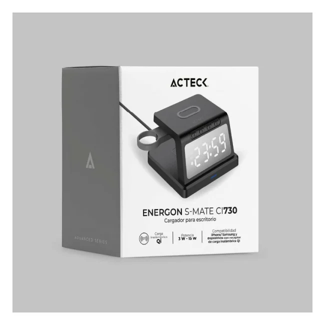 Acteck Energon S-Mate CI730 Audífonos, Smartphone, Reloj inteligente Negro USB Cargador inalámbrico Interior image 7